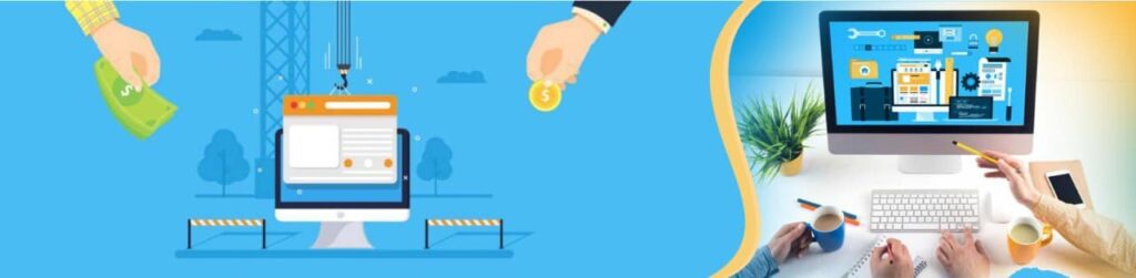 Website development cost planning concept