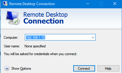 mstsc: Remote Desktop Connection client
