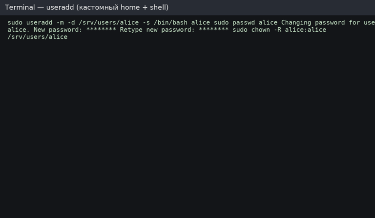 Useradd with custom home directory on Linux VPS