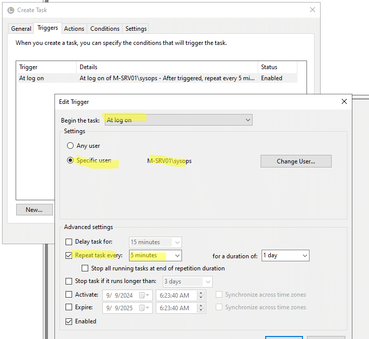 Task Scheduler action configuration to run PowerShell backup script