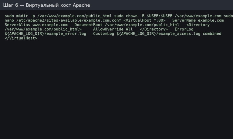 Apache virtual host configuration for LAMP on Linux VPS